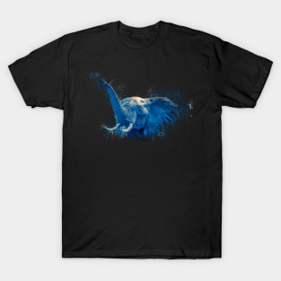 Elephant Distorsion in blue T-Shirt